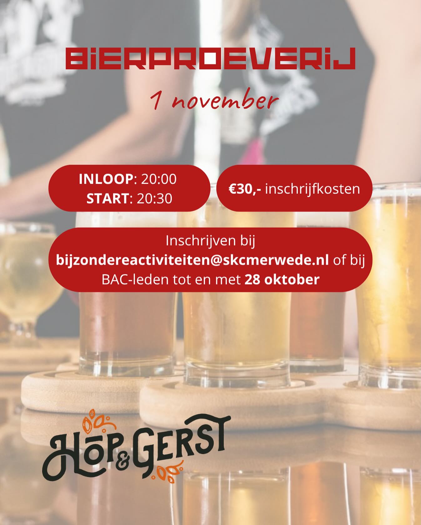 1 november Bierproeverij georganiseerd door Hop & Gerst